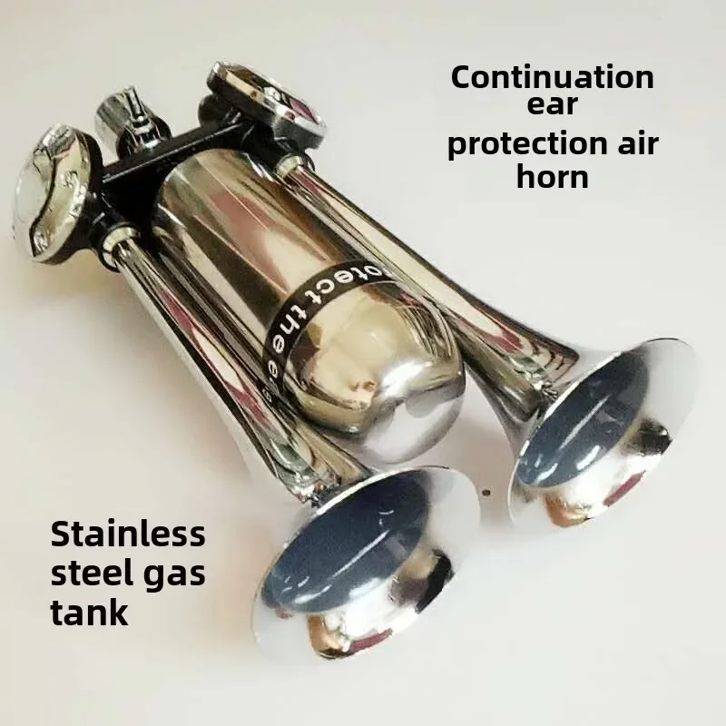 

Transmitter Continuous Ear Protection Air Horn 12V24V with Air Storage Tank Super Loud Passenger Car Truck Modified Air Horn