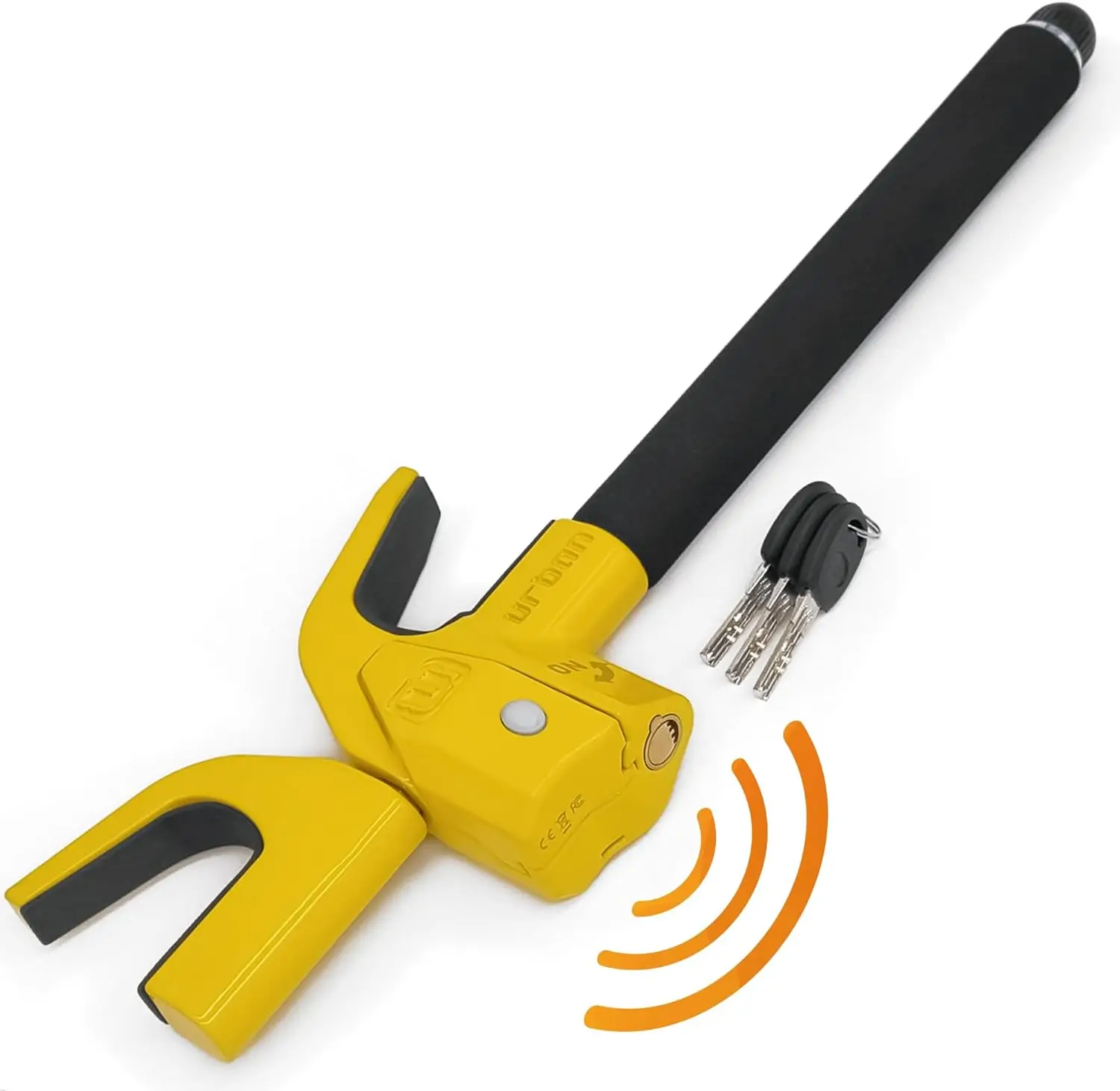 

High Security Steering Wheel Lock with 120dB Alarm, Adjustable Steel Double Hook, Safety Hammer for Car Auto Van Truck