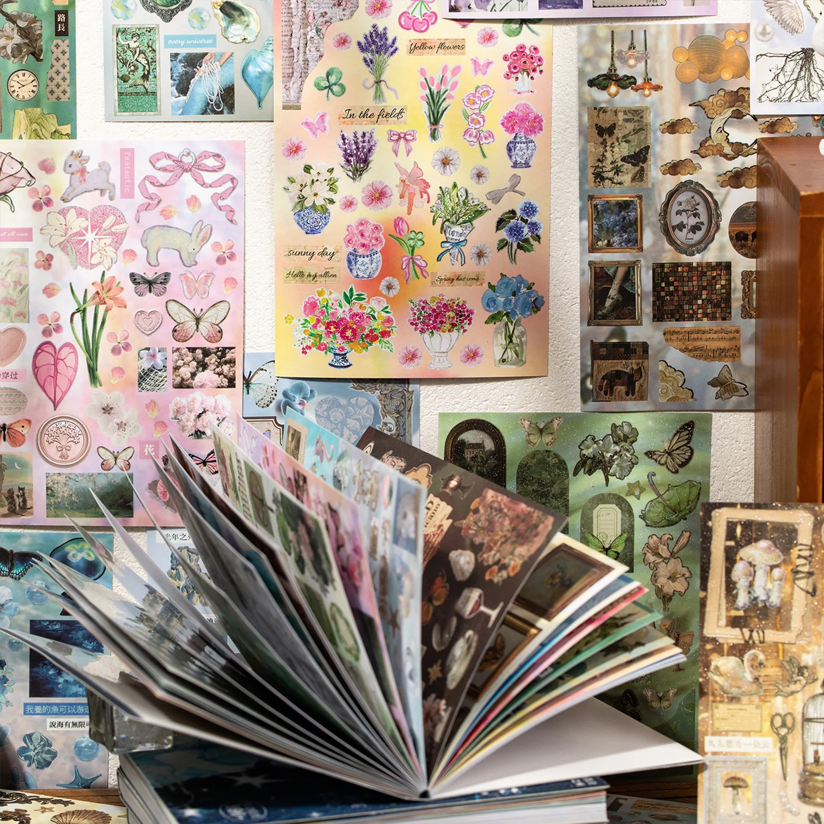 Mirror Tide Series Decorative Stickers Creative Die Cut Dream Core Style Versatile Material Sticker Books DIY Collage Scrapbook