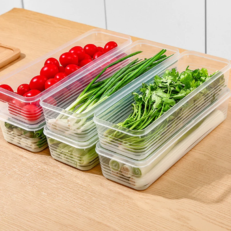 Storage Crisper Sealed Fridge Organiser Refrigerator Storage Boxes Scallions Fresh Box Food Container Cold