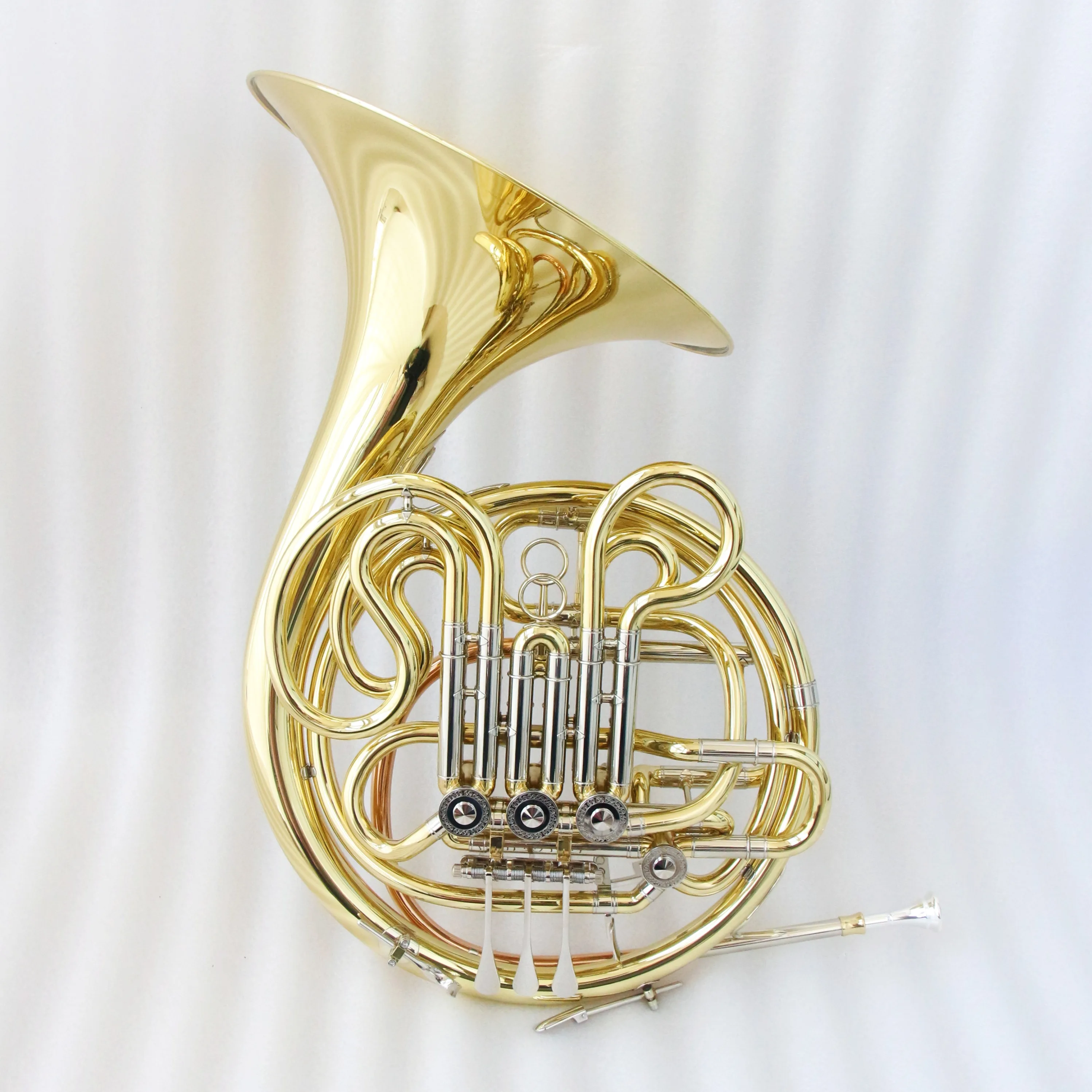 Chinese Factory 4-Key Double French Horn Instrument One Piece Bell Musical Instrument French Horn