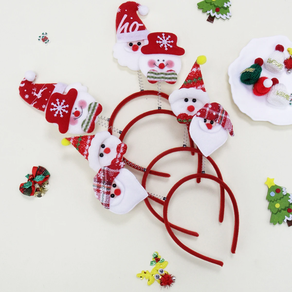 

Рождественские повязки на голову: повязки на голову с изображением Санта-Клауса/Снеговика, рождественские повязки для волос, красные рождественские аксессуары для волос
