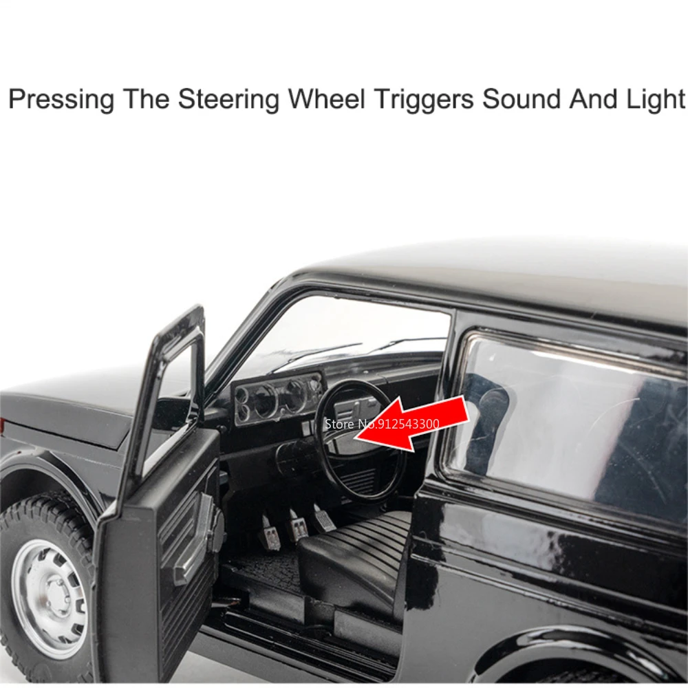 1/18 Scale LADA NIVA Classic Alloy Car Model Toy Metal Diecasting Off-road Vehicle Models with Sound Light Collection Kids Gift