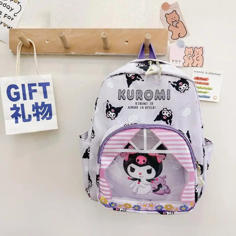 Cartoon Sanrio Children's Backpack Cute Print Kuromi My Melody Cinnamoroll Japanese Dopamine Girl Handbag Mini Small School Bag