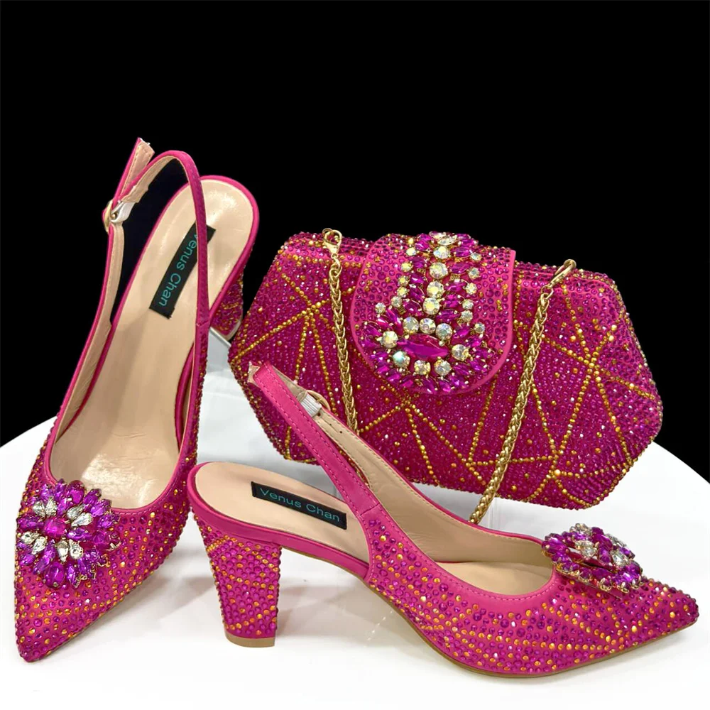 

doershow nice African Shoes And Bag Matching Set With Hot Selling Women Italian Shoes And Bag Set For Party Wedding HDF1-38