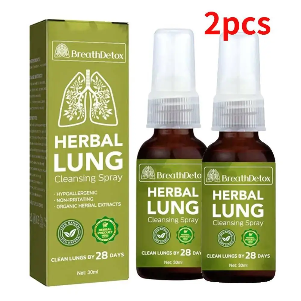 

2pcs 30ml Herbal Lung Cleansing Spray Smokers Clear Nasal Mist Anti Snoring Congestion Relieves Solution Clear Dry Throat Breath