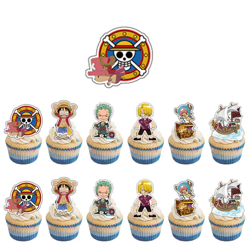 One Piece Geburtstagsparty-Dekorationen Einweg-Tischgeschirr-Set Banner Tortendekoration Ballon Partyzubehör Klatscharmband – Detail 11