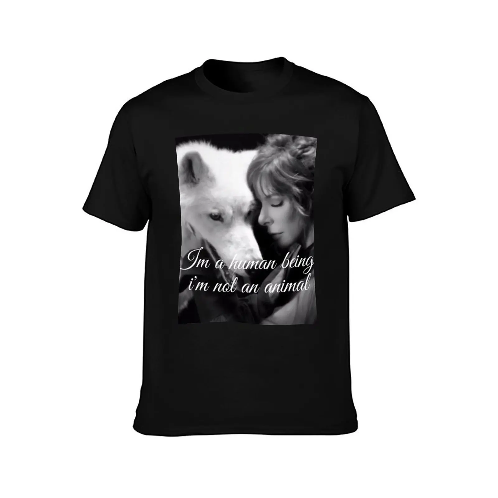 Myléne farmer ,Im a human being i'm not an animal T-Shirt Plus Size Loose Short Sleeve Top T-Shirt