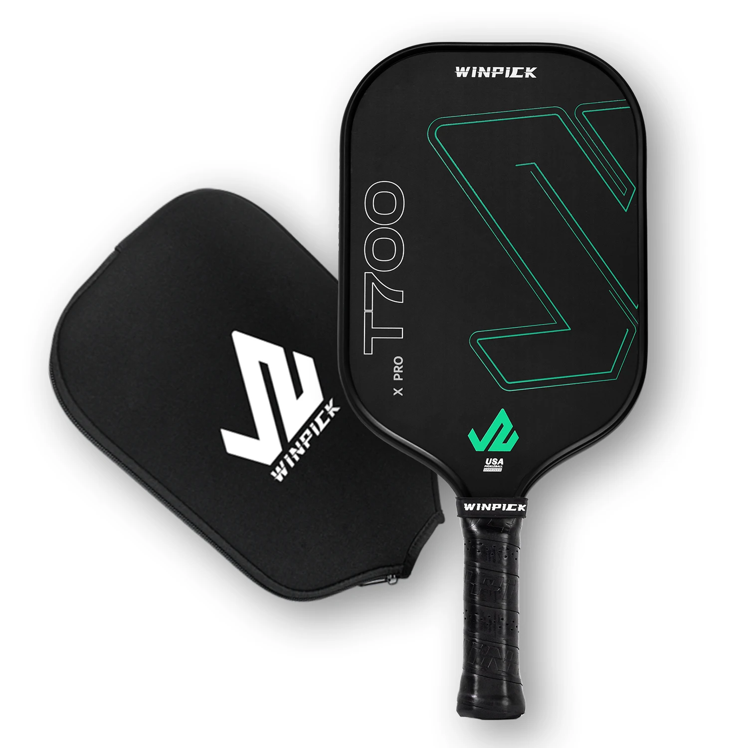 

Winpick Professional Thermoformed T700 Raw Carbon Fiber Pickleball Paddle USAPA Approved High Grit & Spin Textured Surface