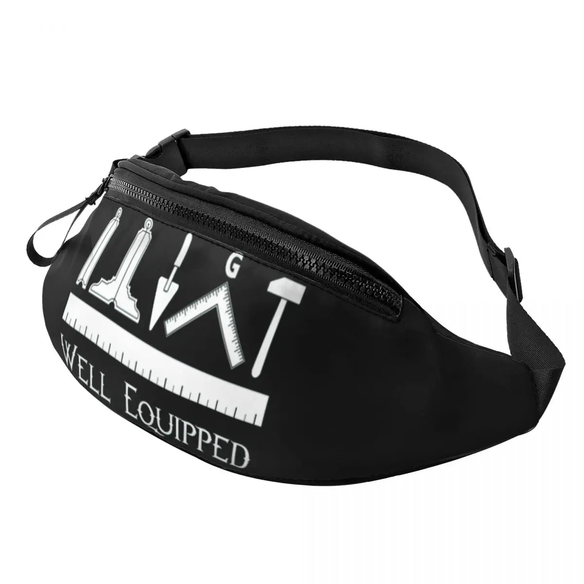 Customized Masonic Freemason Fanny Pack for Men Women Fashion Mason Crossbody Waist Bag Traveling Phone Money Pouch