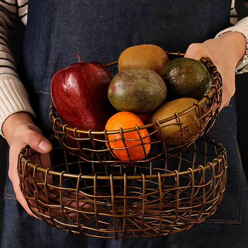 Wire Fruit Bowl Simple Fruit Bowls for Table Centerpiece Decorative Vegetable Holder Table Centerpiece for Bread Snacks