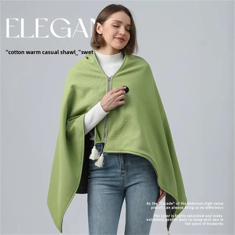 Heated Shawl Wearable Electric Heating Blanket Soft Warm Adjustable Portable Washable Heating Wrap for Office Home Travel Winter