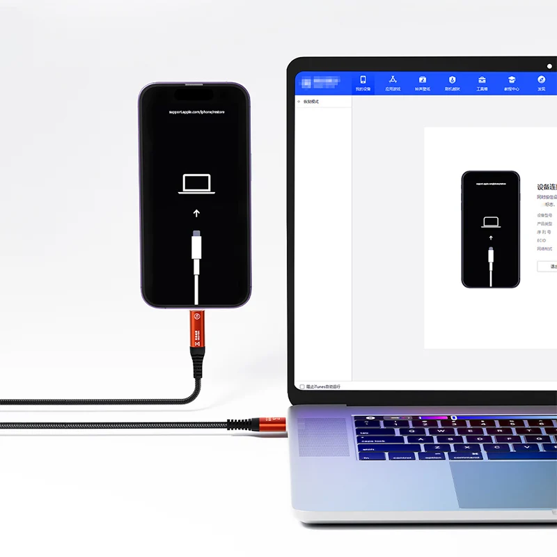 Cable de restauración de Puerto Lightning 3 en 1 para teléfono móvil, carga, reinstalación, transferencia de datos, QIANLI, MGEA-IDEA