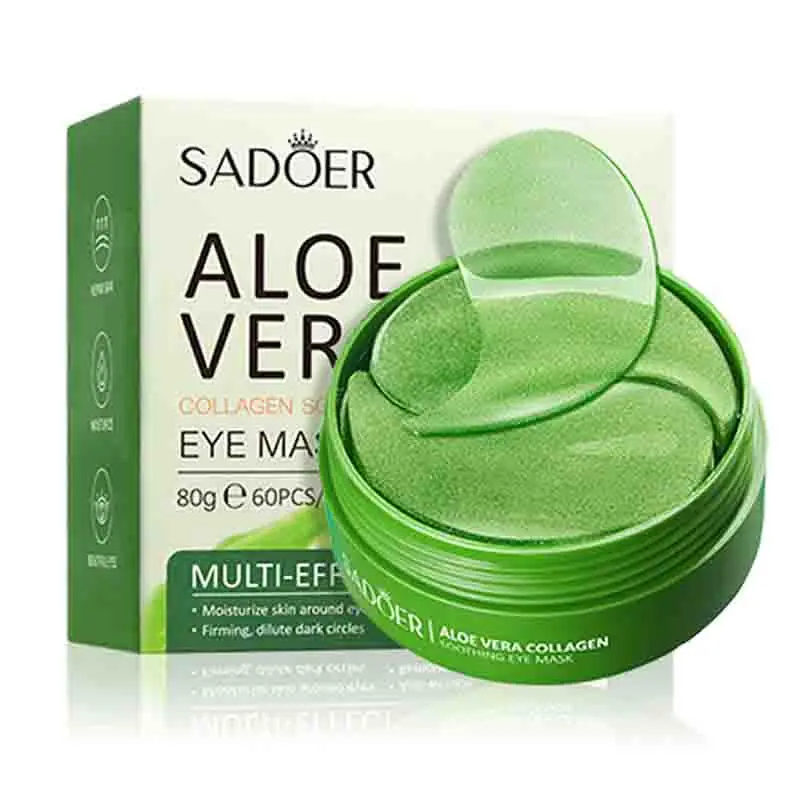 60pcs SAODER Aloe Vera Collagen Eye Mask Anti Dark Circles Eyes Bags Moisturizing Firming Eye Patches Eyes Skin Care Products