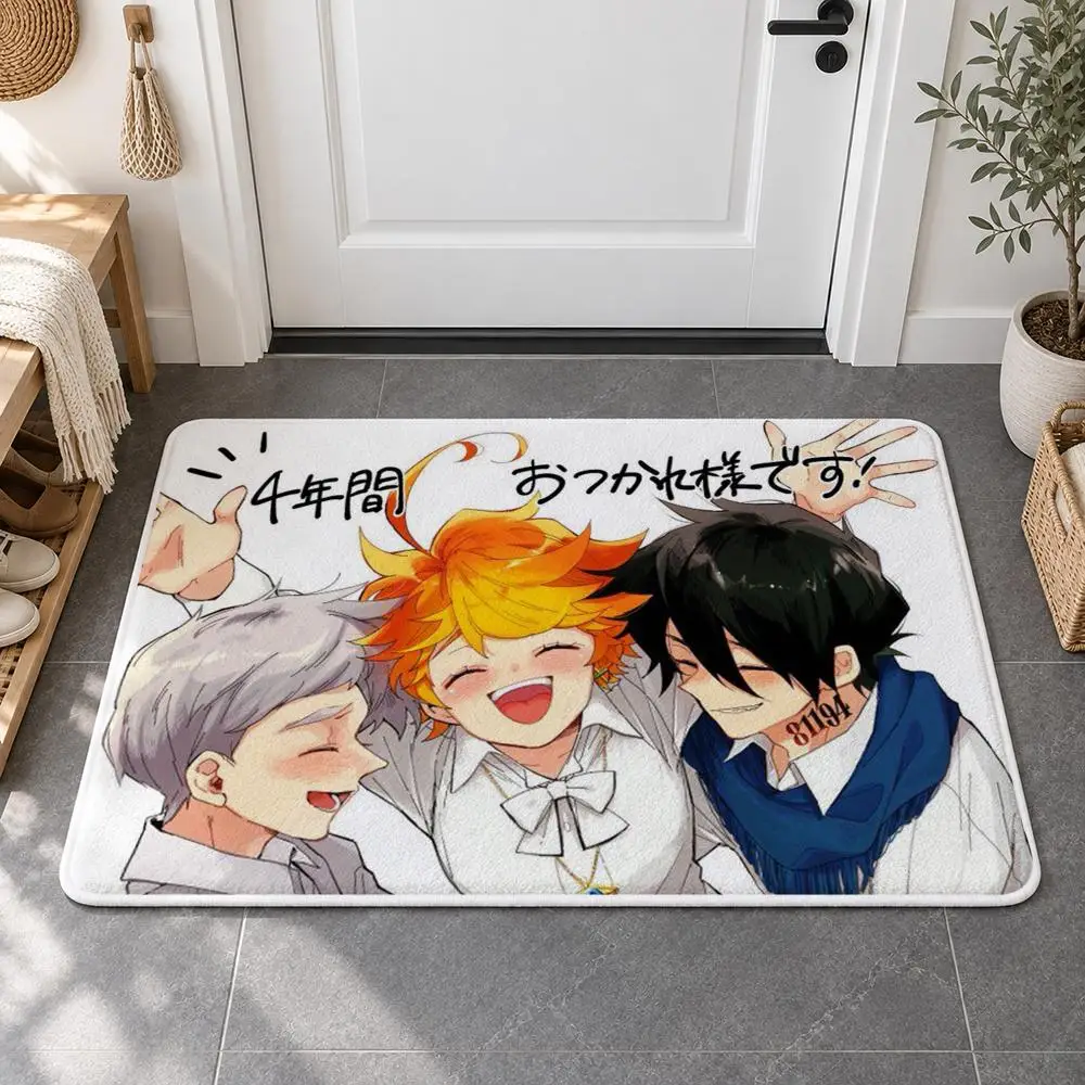 The Promised N-Neverland Floor Mat Flannel Rug Soft Non Slip Door Mat for  Bedroom Living Room Entryway Home Decor Gift