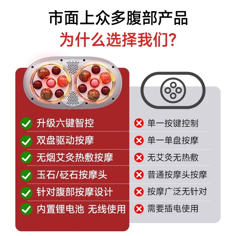 

Новый двухдисковый массажер для живота Bianshi, массажер для живота, прижигание, подогрев, растирание живота, артефакт, способствует перистальсию ho