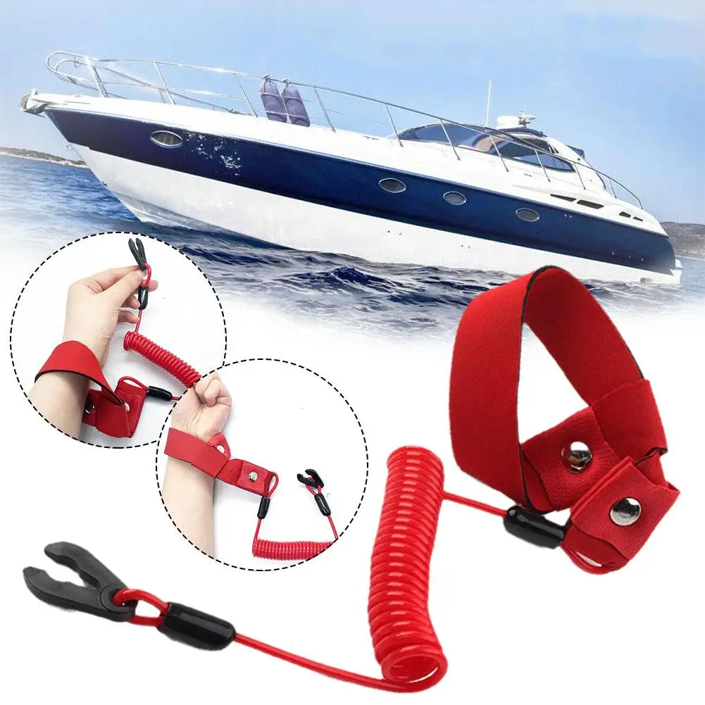 Universal Marine Boat Outboard Engine Motor Lanyard Kill Stop Switch For YAMAHA Jet Ski Key Rope Floating Wrist Lanyard
