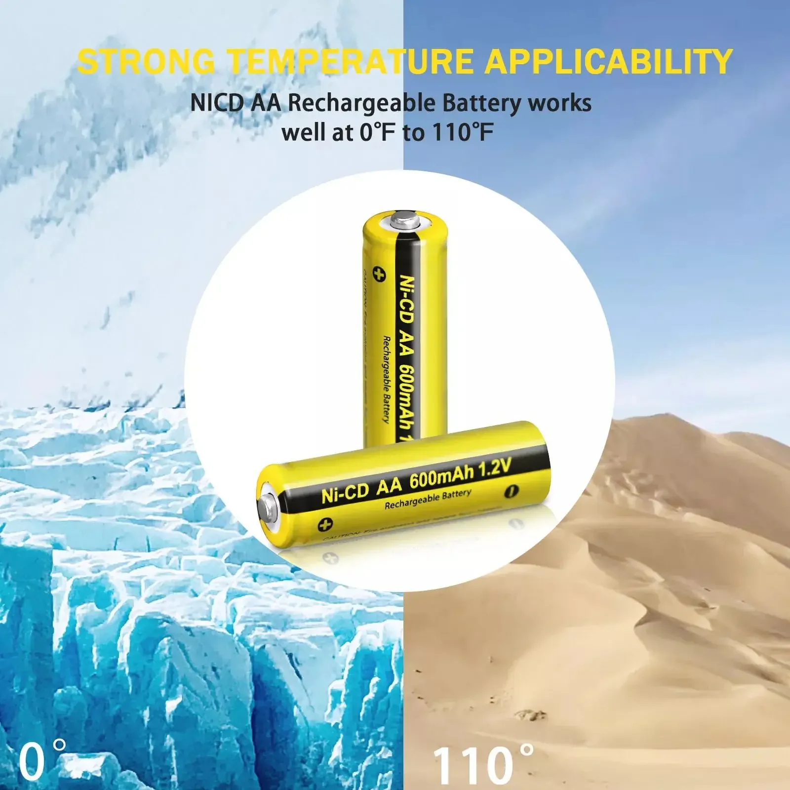 

20pcs PKCELL AA 1.2V 600mAh Ni-CD Rechargeable Batteries for Garden Solar Light