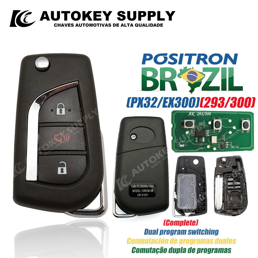 

Autokeysupply AKBPCP069 Brazil Positron 2+1 buttons Double program (PX32/EX300) Burglar Alarm Control For Toyota