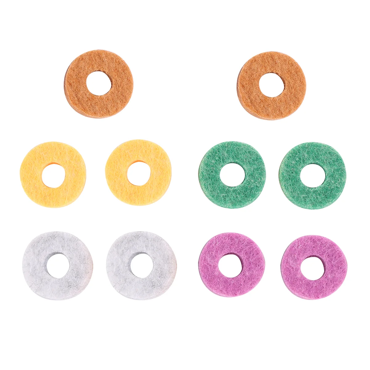 10Pcs/ Pack Cymbal Stand Felt Washer Pad Replacement Round Soft for Drum Set Cymbals (Random Color )