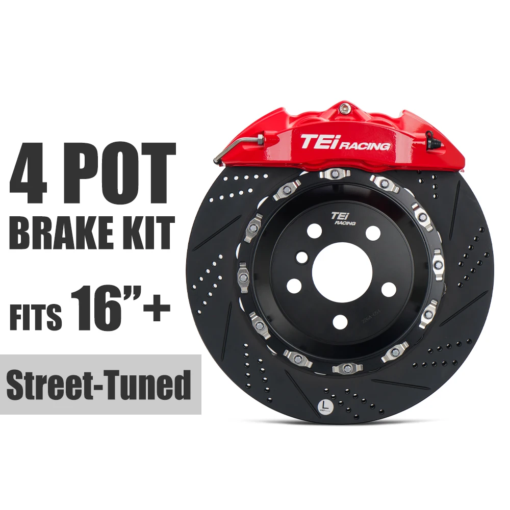 Kit de frenos forjado de 2 piezas de alta calidad TEI P40NS de 4 pistones para Honda Civic EK3 EK4 EK9 ES1 EM2 EP3 FB2 FB4 FC1 FK7 FK8 FL1