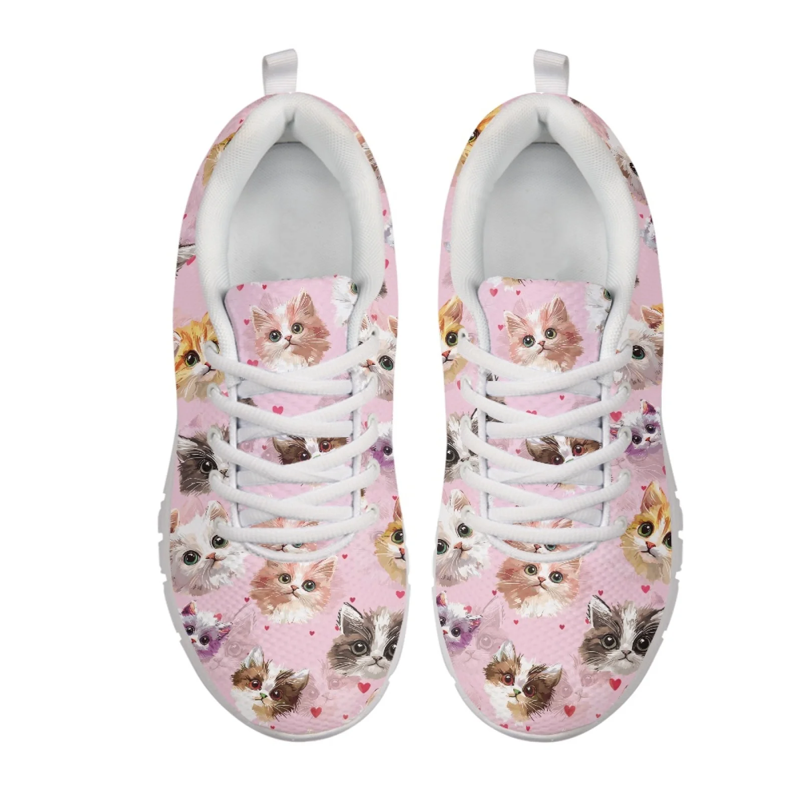 Coloranimal Messy Line Cat Art Women's Running Shoe Lightweight Soft Mesh Running Sneakers for Travel