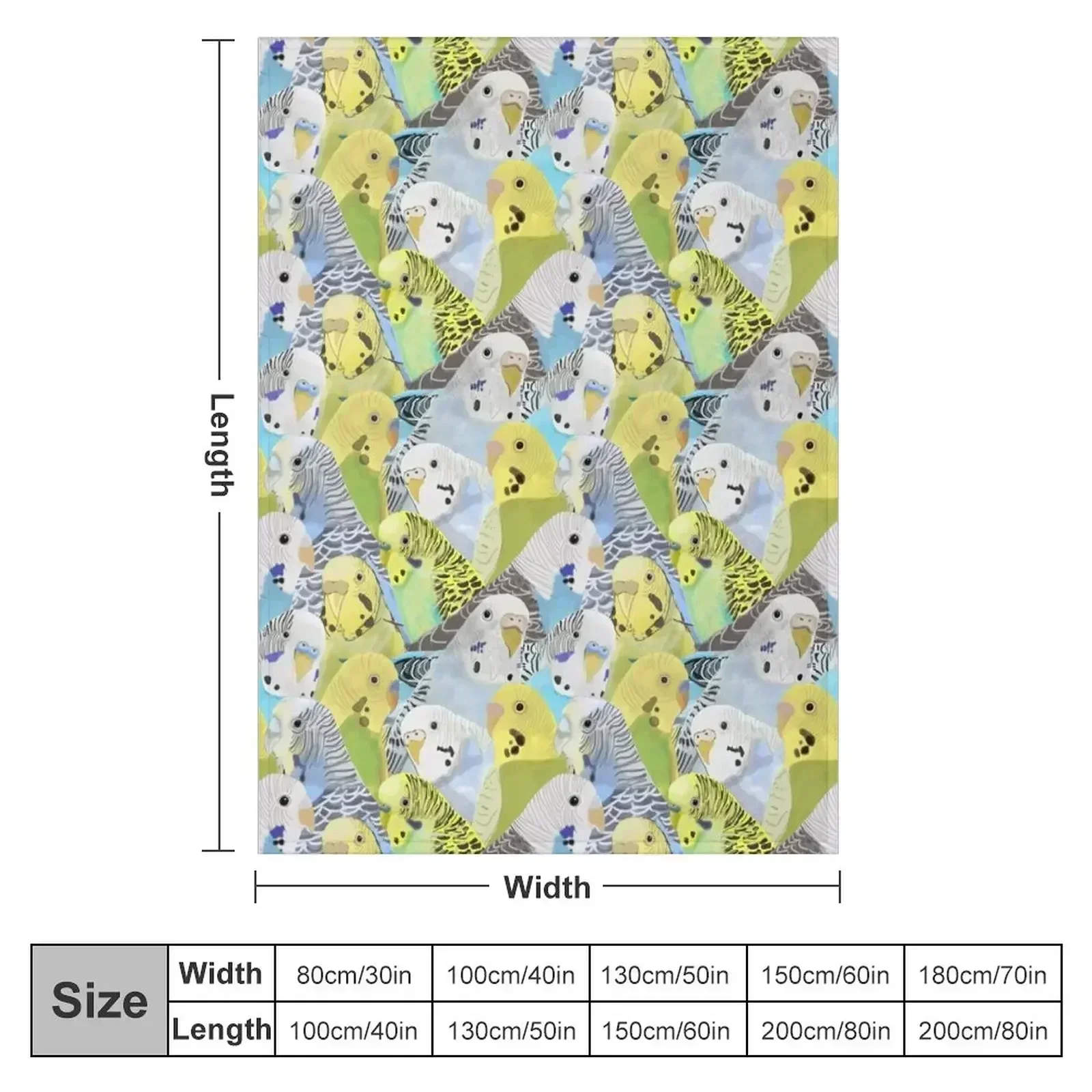 Budgie Parakeets Throw Blanket Warm Bed covers Blankets