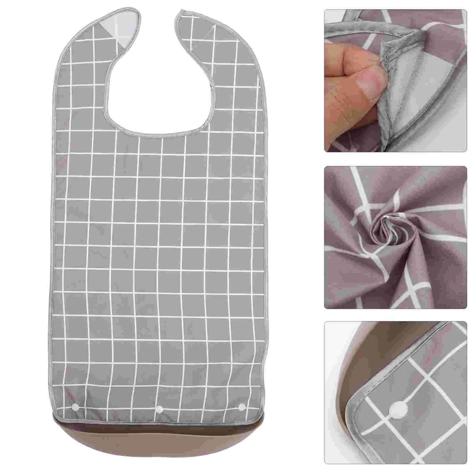 Adult Gifts for Men Elderly Eating Bib Old Man Costume Large Wipes Mealtime Grey Pvc