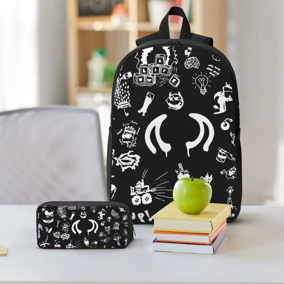 Yungblud Drawings Tattoo Sheet Backpack Boys Girls BookBag School Bag Shoulder Bags 3ps Insulated Lunch Bag Pencil Case