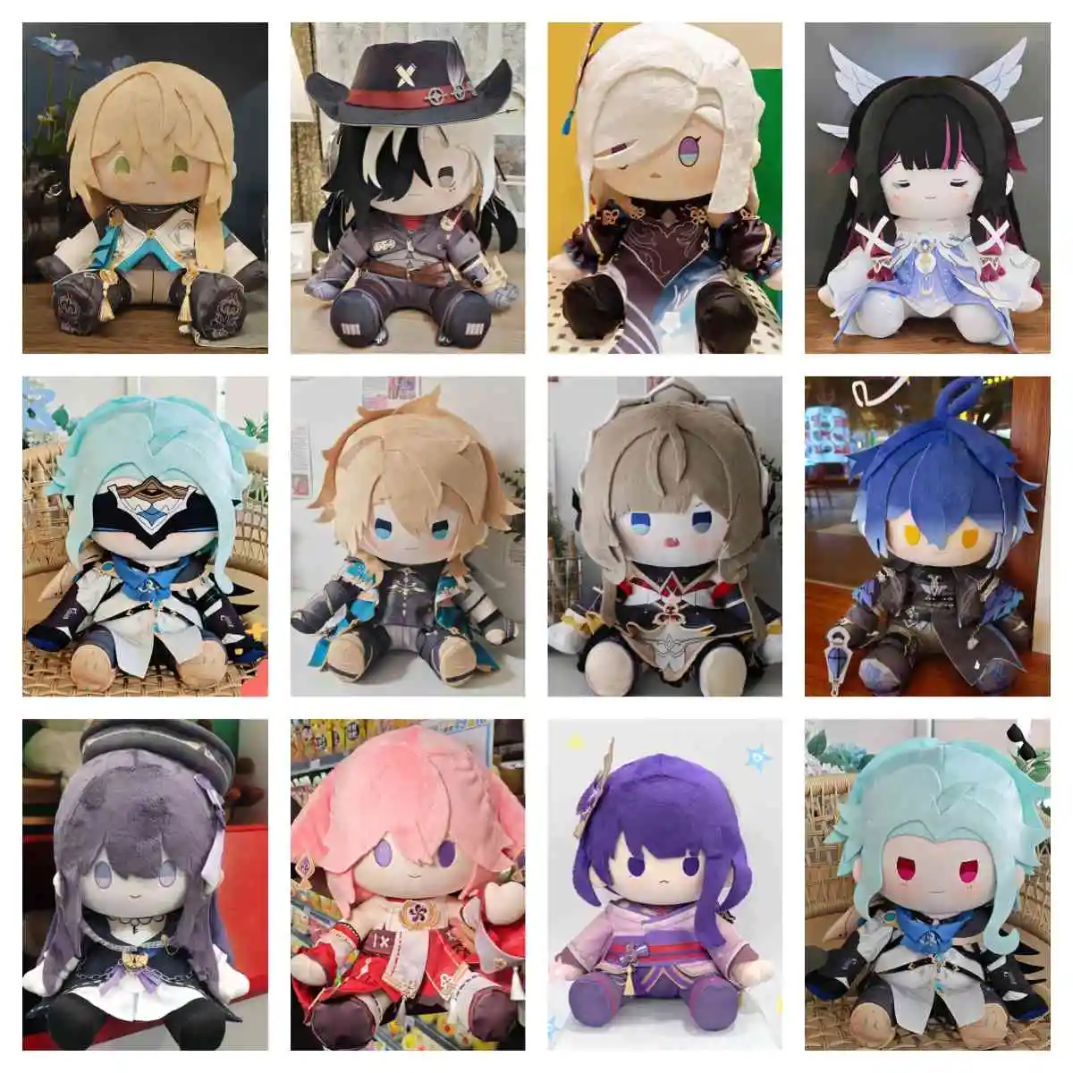 Genshin Impact Anime Character Varka Flins 40CM Soft Stuffed Plush Doll Double Sided Printed Collectible Figure Cartoon YZ
