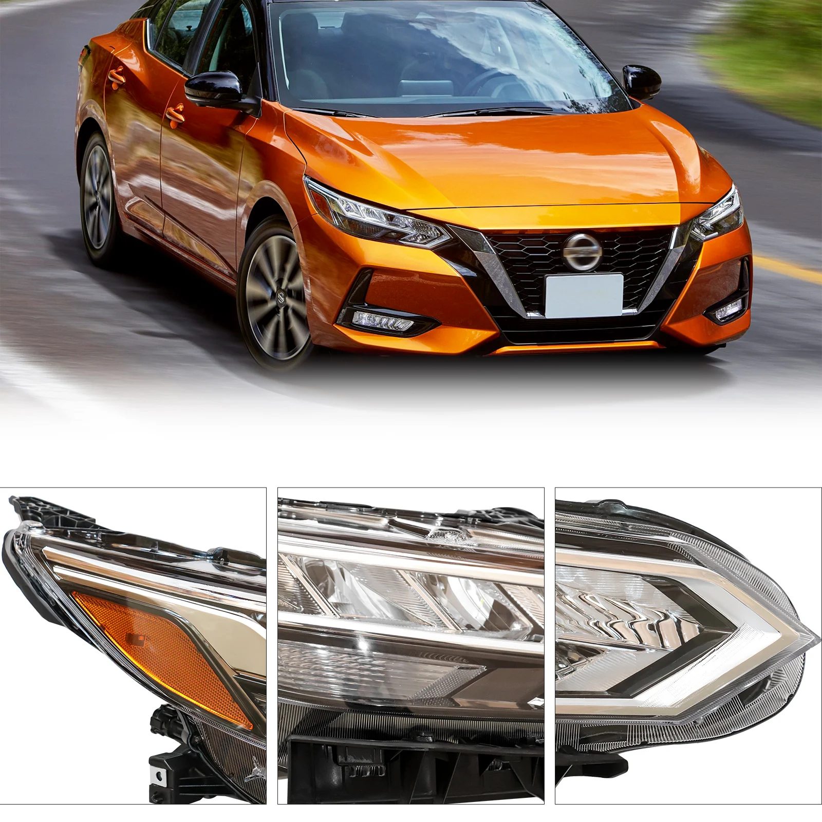 Ensemble de phares LED adaptés au phare Nissan Sentra 2020 – 2021 (côté droit du passager), phare avant de remplacement Direct d'usine