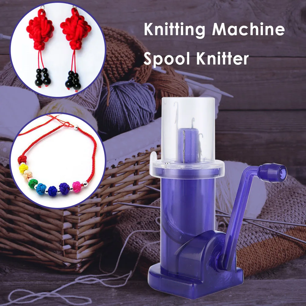 DIY Hand-operated Embellish-Knit Knitting Machine Spool Knitter Embellish Craft Bracelet Weave Sewing Tool