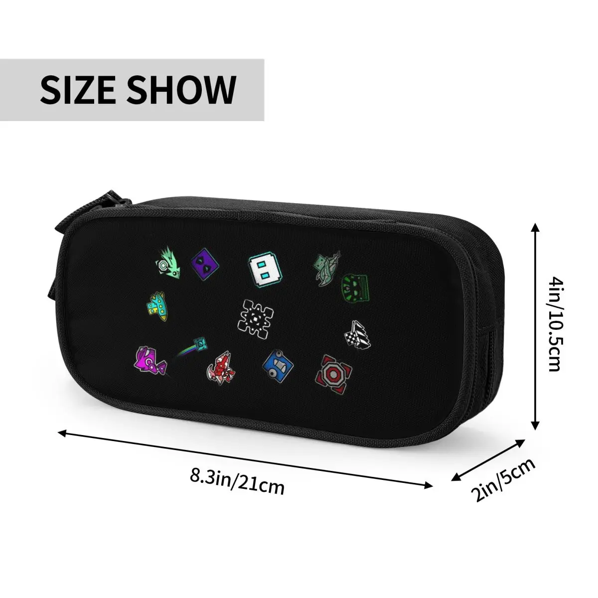Video Game Geometry Dash Pencil Cases for Student Gifts Pen Box Pencil Bag Big Capacity Pencil Pouch
