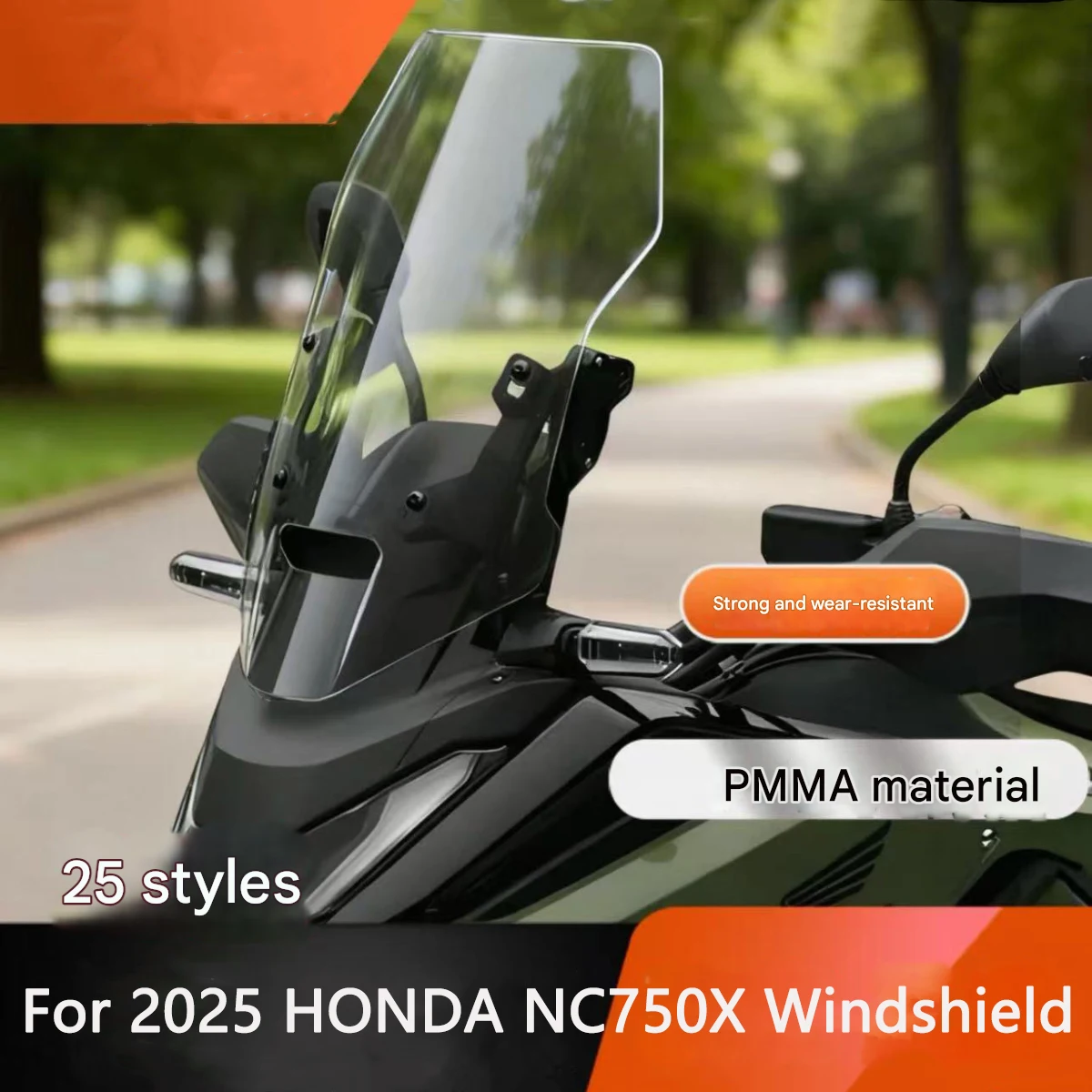 

For 2025 HONDA NC750X Motorcycle Windshield Heighten Thickening Windscreen Deflector Sun Visor Import Modification Accessories