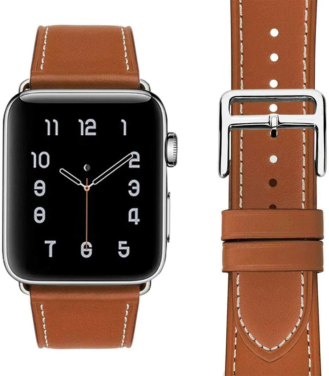 Leather Band For Apple Watch Strap 44mm 45mm 40mm 41mm 38mm 42mm Hermes Single Tour Bracelet iWatch Series 6 SE 7 8 9 ultra 49mm