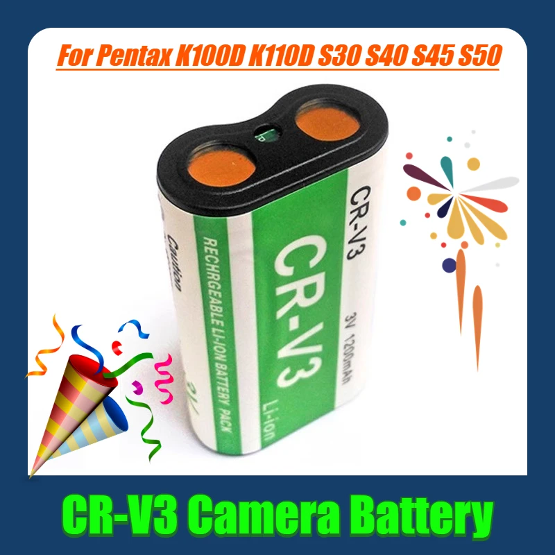 แบตเตอรี่กล้อง CR-V3 3V 1200mAh สำหรับ Pentax K100D K110D S30 S40 S45 S50