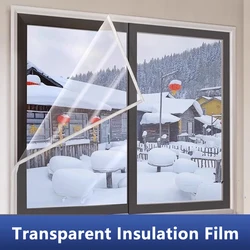 Clear EVA Winter Insulation Curtain - Dual-Layer for Heat Retention & Breathable Comfort, Windproof & Dustproof, Hook & Loop Fas
