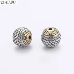 Handcrafted Vinatge 925 Silver Lucky Symbol Beads DIY Jewelry Loose Bead Good Luck Bracelet Findings