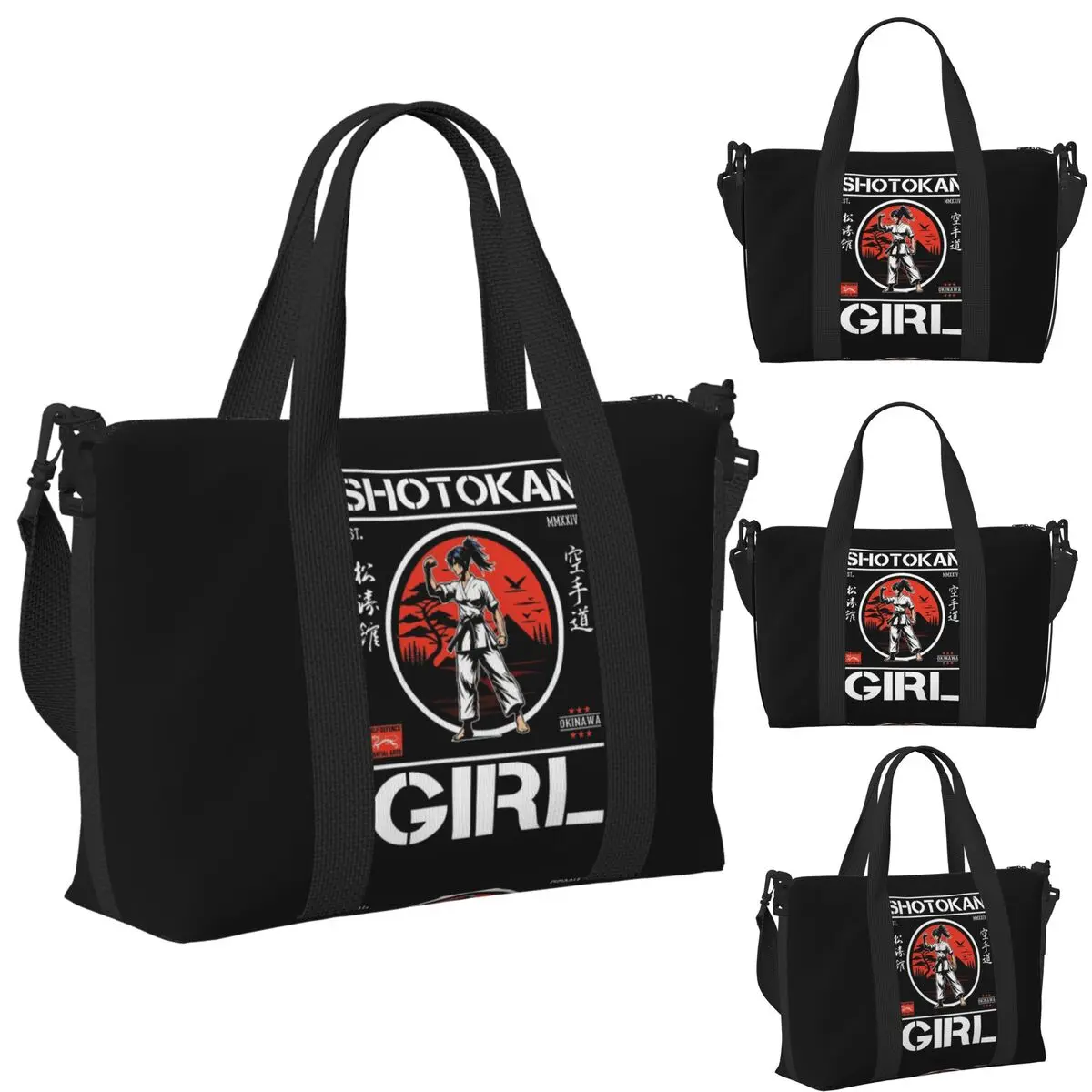 

Shotokan Karate Girl Martial Arts Design Beach Travel Bag Large Capacity Tote Bags for Sport Women Shopping Duffle Shoulder Bag