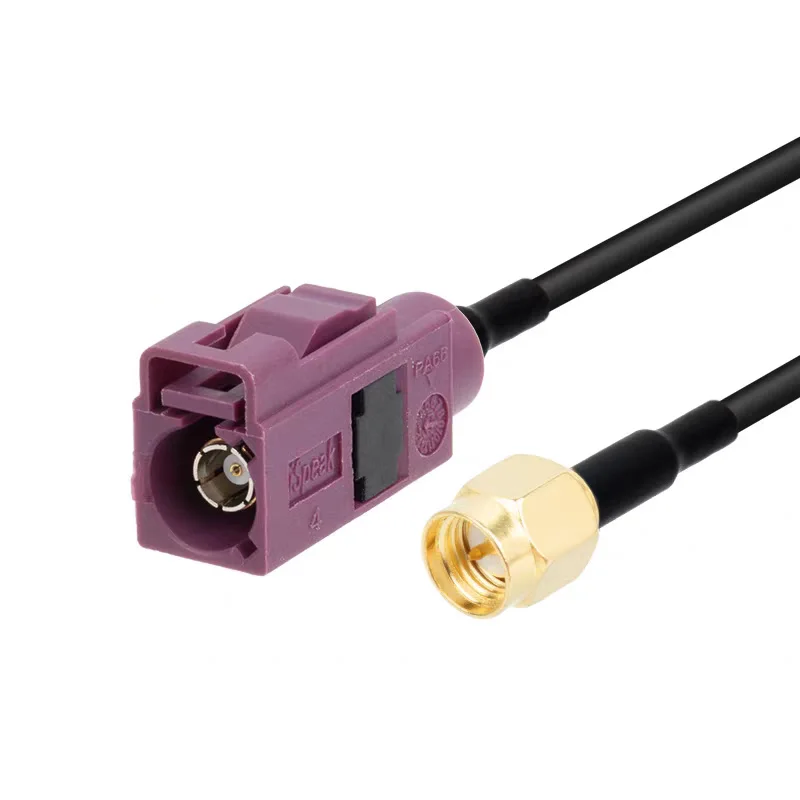 Purple FAKRA D type female to SMA male female RPSMA male female adapter RG174RF jumper AM/FM/DAB GPS antenna pigtail RAL 4004