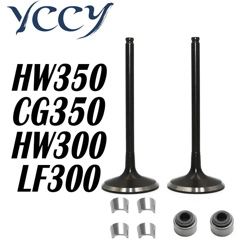 

Аксессуары для мотоциклов, выпускные клапаны двигателя, комплект впускного стержня, сальник для CG350 LF300, новый HANWEI 300 HW300 HW350, детали для мотоциклов
