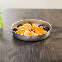 Keith Titanium Plate Outdoor Picnic Camping Tableware Titanium Saucer Steamed Dish Bacteriostatic Cutlery Fruit Dish Plate 1L