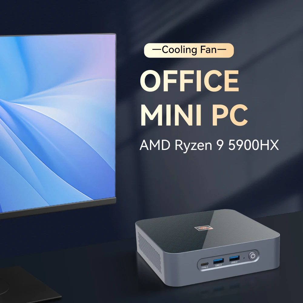 Mini PC AMD DDR5 16G M.2 HD DP TYPE-C Office 2 Ethernet Win 11 Ubuntu Portable Barebone HTPC Micro Game Computadora for Gaming