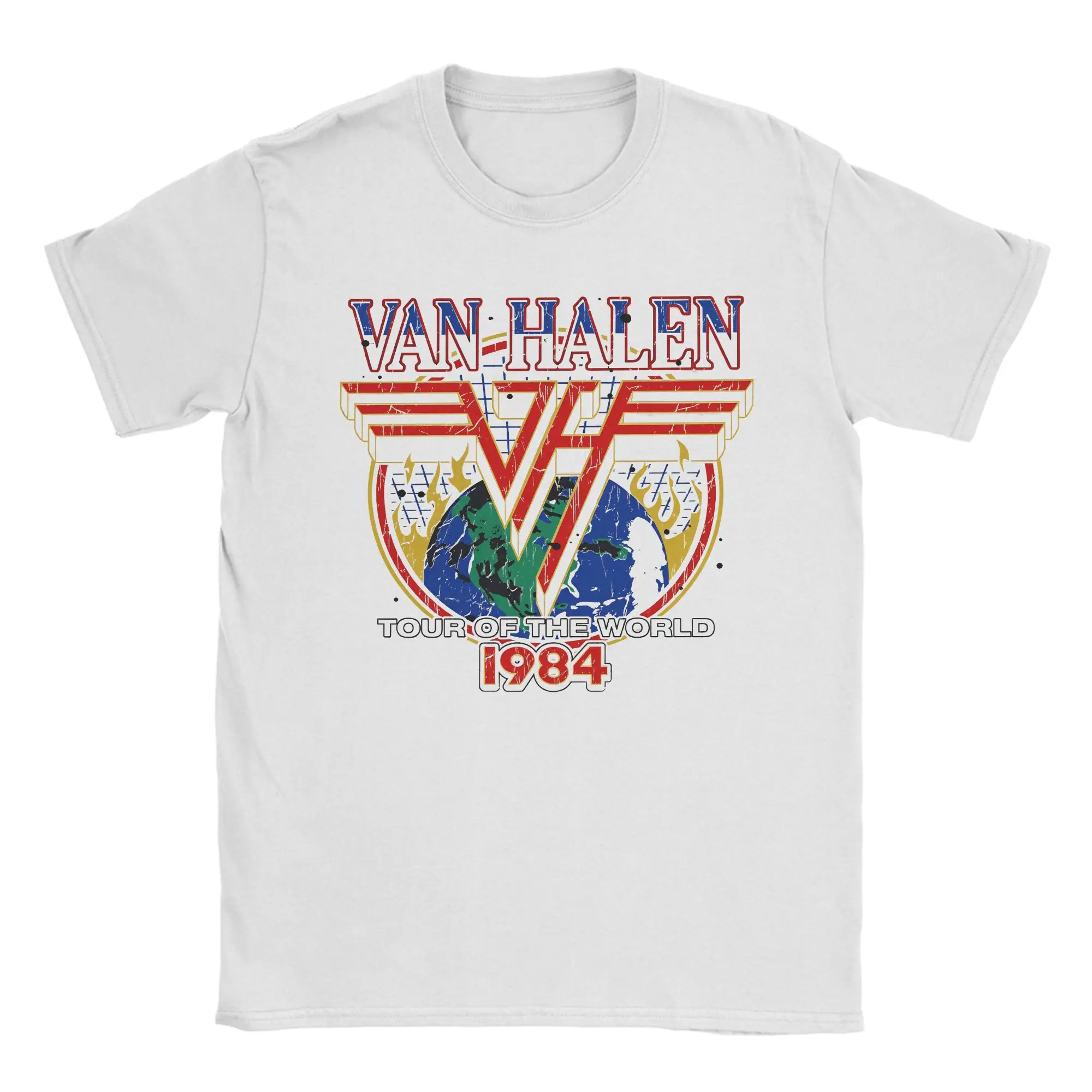 Van Halen Rock Music Band Logo  T-Shirt Men's  Aesthetic T Shirts Beach Round Neck Leisure Tees Custom Logo Oversized Tops
