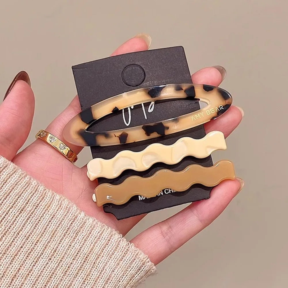 

Cute Alloy Acetate Hairpin Set Geometry Duckbill Clip Cute Hair Clip Headwear Barrettes Bangs Clip Kids