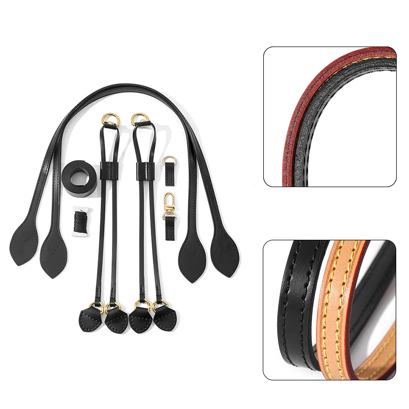 Genuine Leather Shoulder Strap Side Straps Kits Replacement for LV Neverfull Handbag Premium Leather Kit Handle Straps Solution
