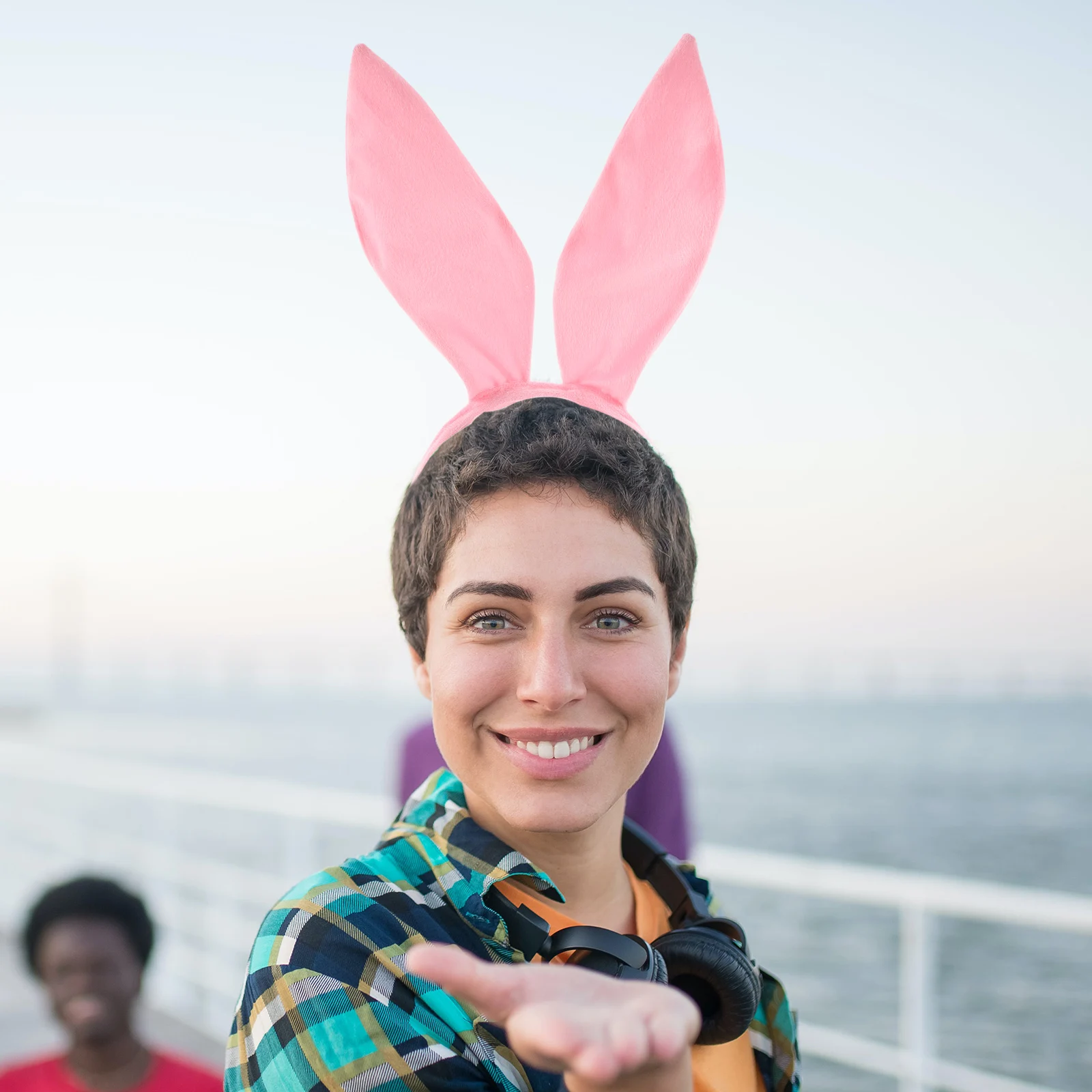 

Adorable Bunny Headband Lightweight Comfortable Party Costume Cosplay Accessory For Halloween Christmas Festival Women