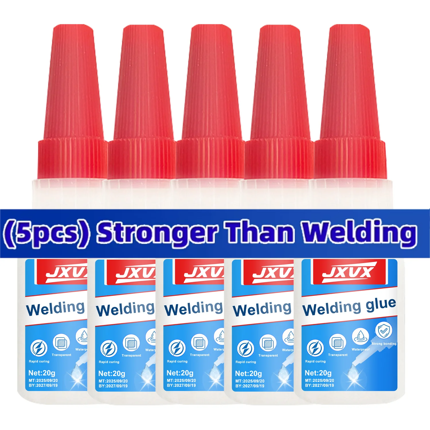 JXVX 1-5PCS 20g Super Glue Plastic Professional Adhesive TransparentCyanoacrylate Glue Fast Drying Odorless Long Lasting Bonding