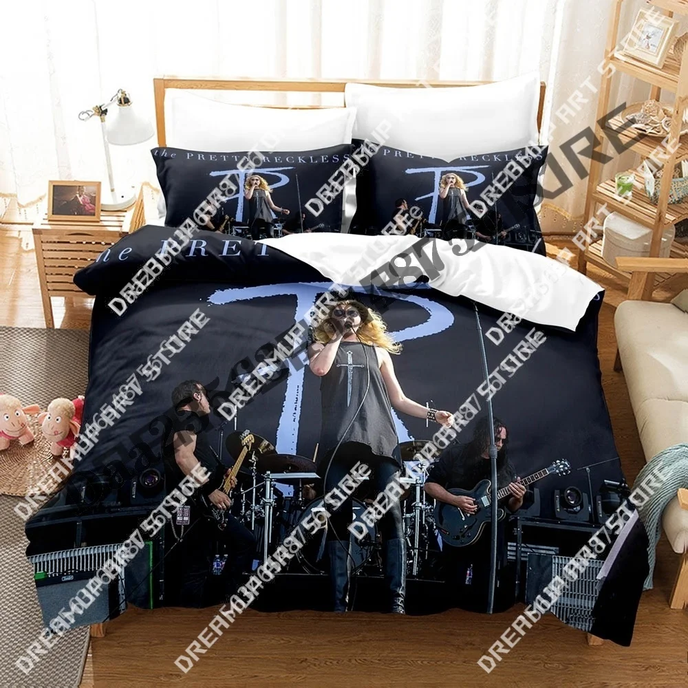 3D Print The Pretty Reckless Bedding Set Twin Queen King Full Size Duvet Cover Pillowcase Bed boys girls Adult Home Textiles