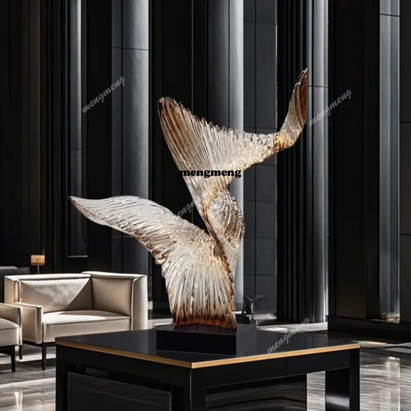 YL Horizontal Modern Transparent Art Sculpture Hotel Entrance Shopping Mall Office Desktop Decoration